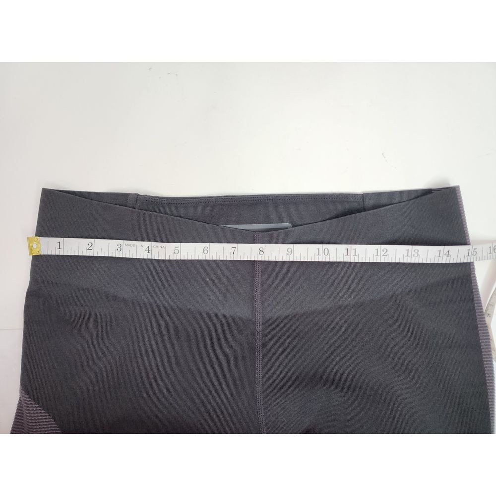 Nike Leggings Women's Large Nikelab Tech Pack Running Black Grey Stripe Crop - Picture 4 of 7